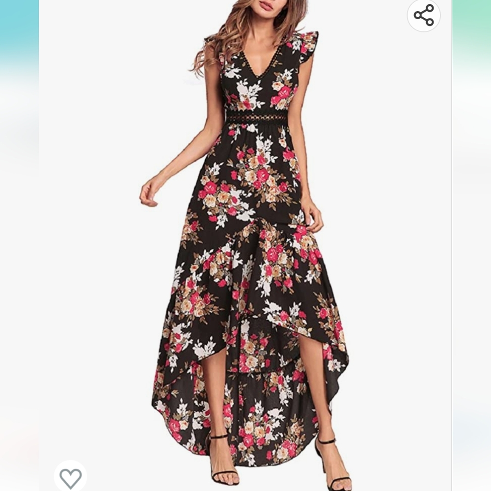 Elegant Backless Floral Maxi Dress